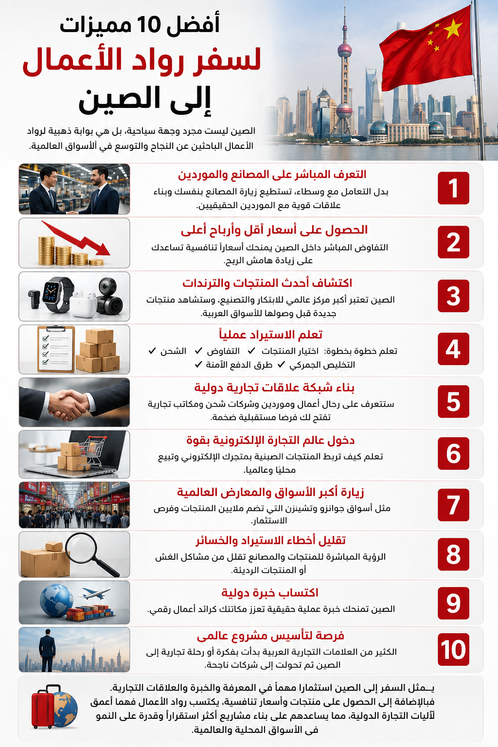 أفضل 10 مميزات لسفر رواد الأعمال إلى الصين